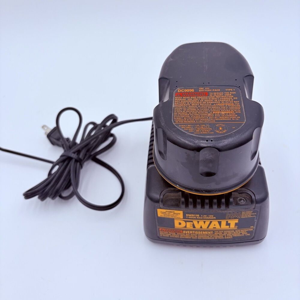 DeWalt DC9096 18V BATTERY AND DW9116 7.2V-18V Volt Charger OEM Tested & Working